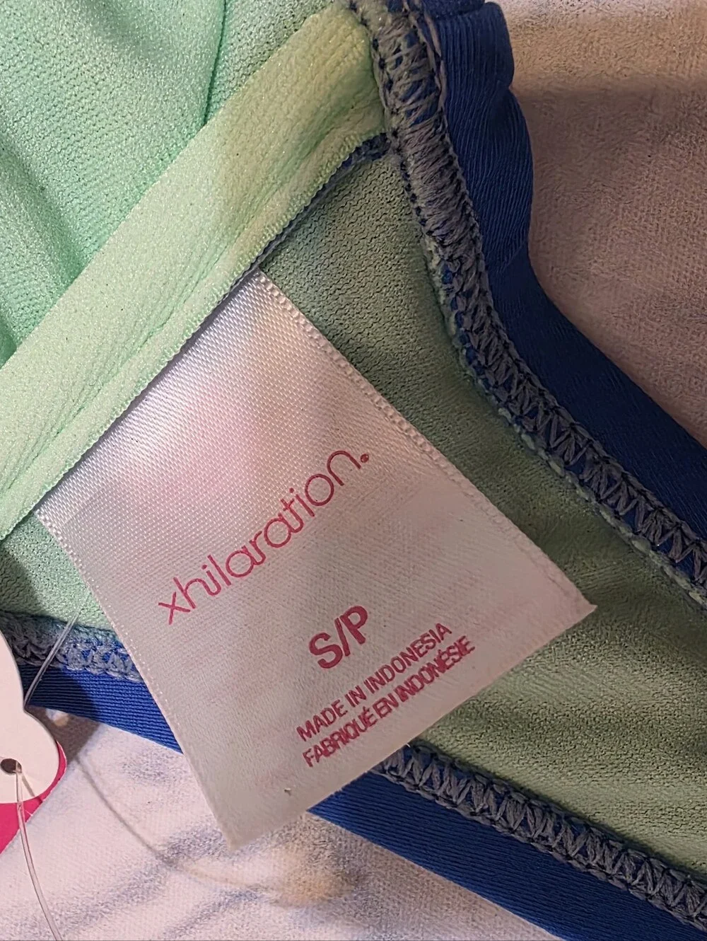 Xhilaration Blue Bandeau Bikini Top with Multicolor Jewel Accent